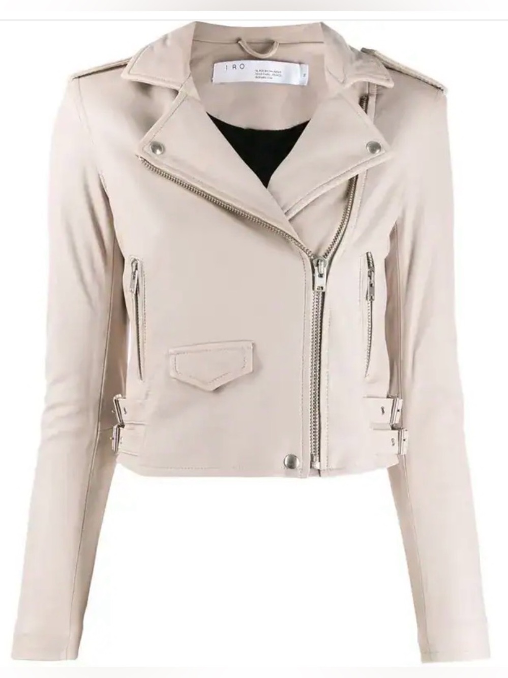 IRO Ashville Lambskin Leather Moto Jacket: 38